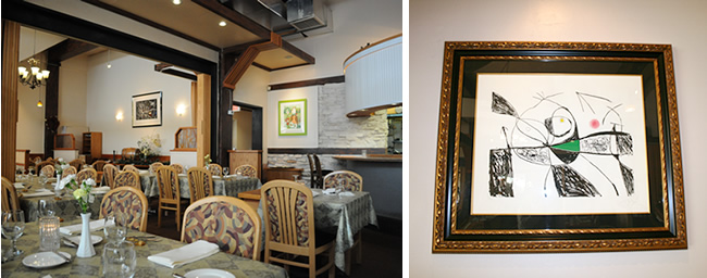 スペインの画家のジョン・ミロから取った店名。お店にはミロの絵画が。