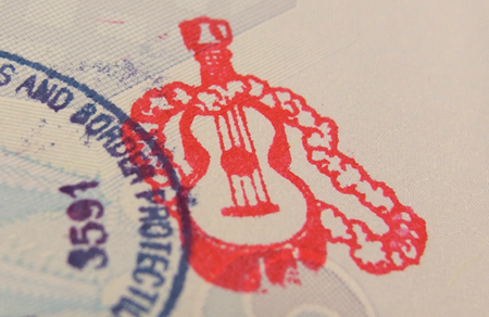 ホノルル空港 税関のスタンプ