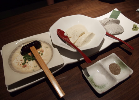 居酒屋がぜん 手作り豆腐3種盛り