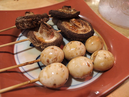 居酒屋大漁のしいたけ串焼き