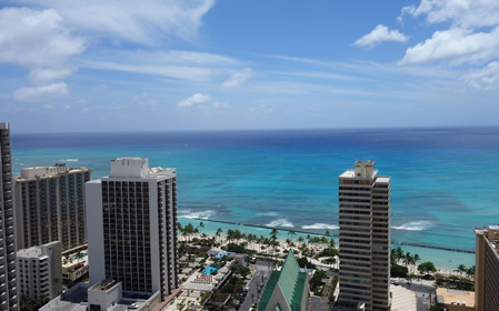 ヒルトンワイキキ最上階 アルティテュード37からの景色