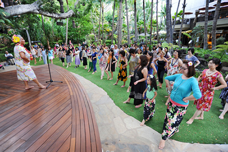 ロイヤルハワイアンセンターの無料レッスン