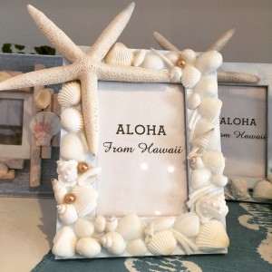 本物の大きなヒトデのついた写真たて