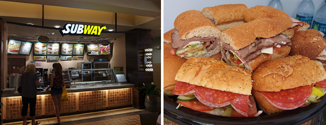 ロイヤルハワイアンセンター フードコート サブウェイ