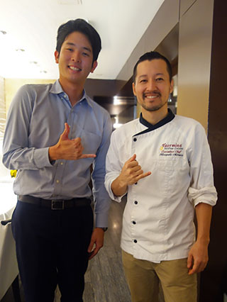 タオルミーナの三村料理長とアシスタントマネジャーのカズさん