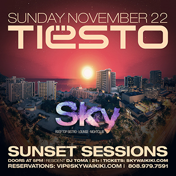 スカイワイキキのイベントサンセットセッションにDJ TIESTOが登場