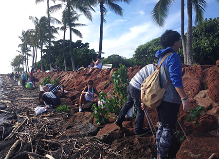 ホノルル海さくら ハワイのビーチ清掃活動