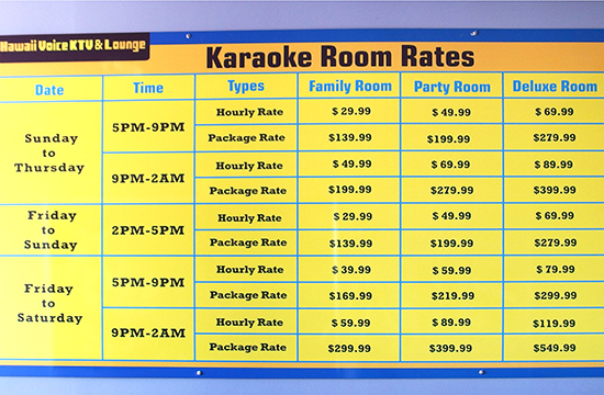 アラモアナにオープンしたカラオケ店 ハワイボイス KTV＆ラウンジ