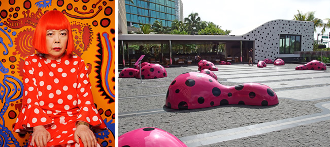 草間彌生フットプリンツ・オブ・ライフ展示