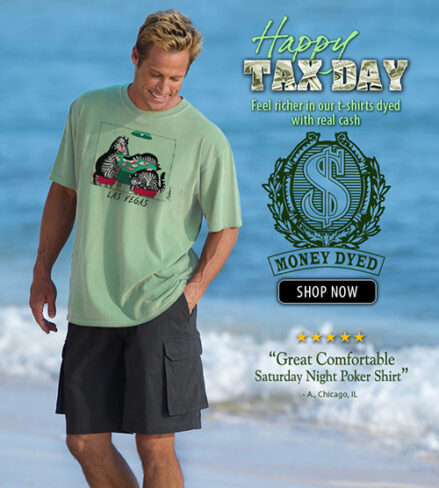 タックスデーにぴったりなお金染めのTシャツ