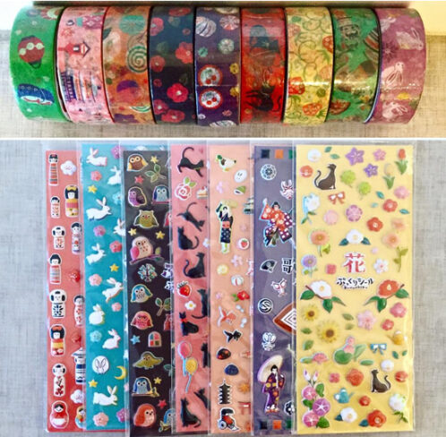 ハワイ博文堂書店セール ぷっくりシール＆和紙テープン