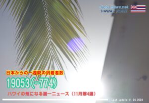11月第4週のハワイ 【ハワイの気になる週一ニュース】