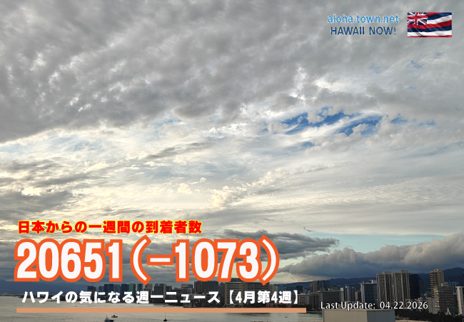 4月第4週のハワイ 【ハワイの気になる週一ニュース】