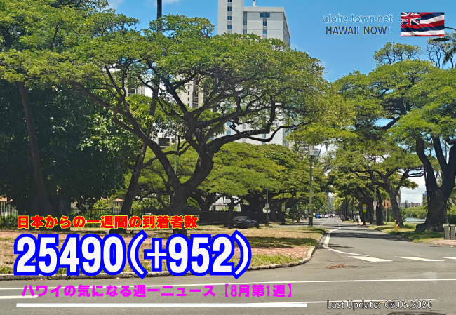 8月第1週のハワイ 【ハワイの気になる週一ニュース】