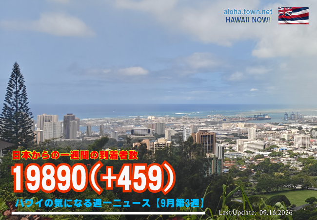 9月第3週のハワイ 【ハワイの気になる週一ニュース】