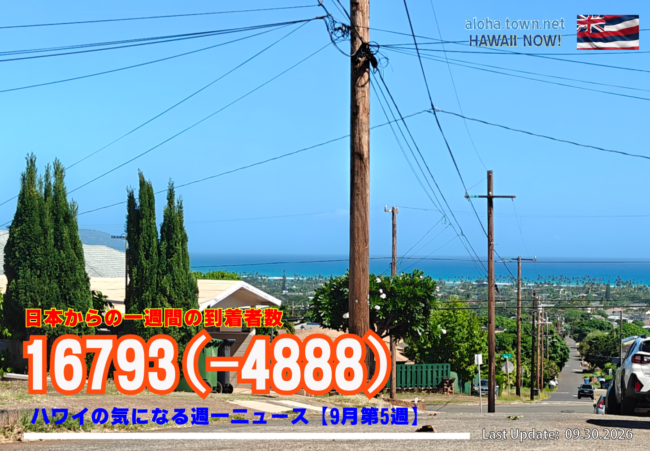 9月第5週のハワイ 【ハワイの気になる週一ニュース】